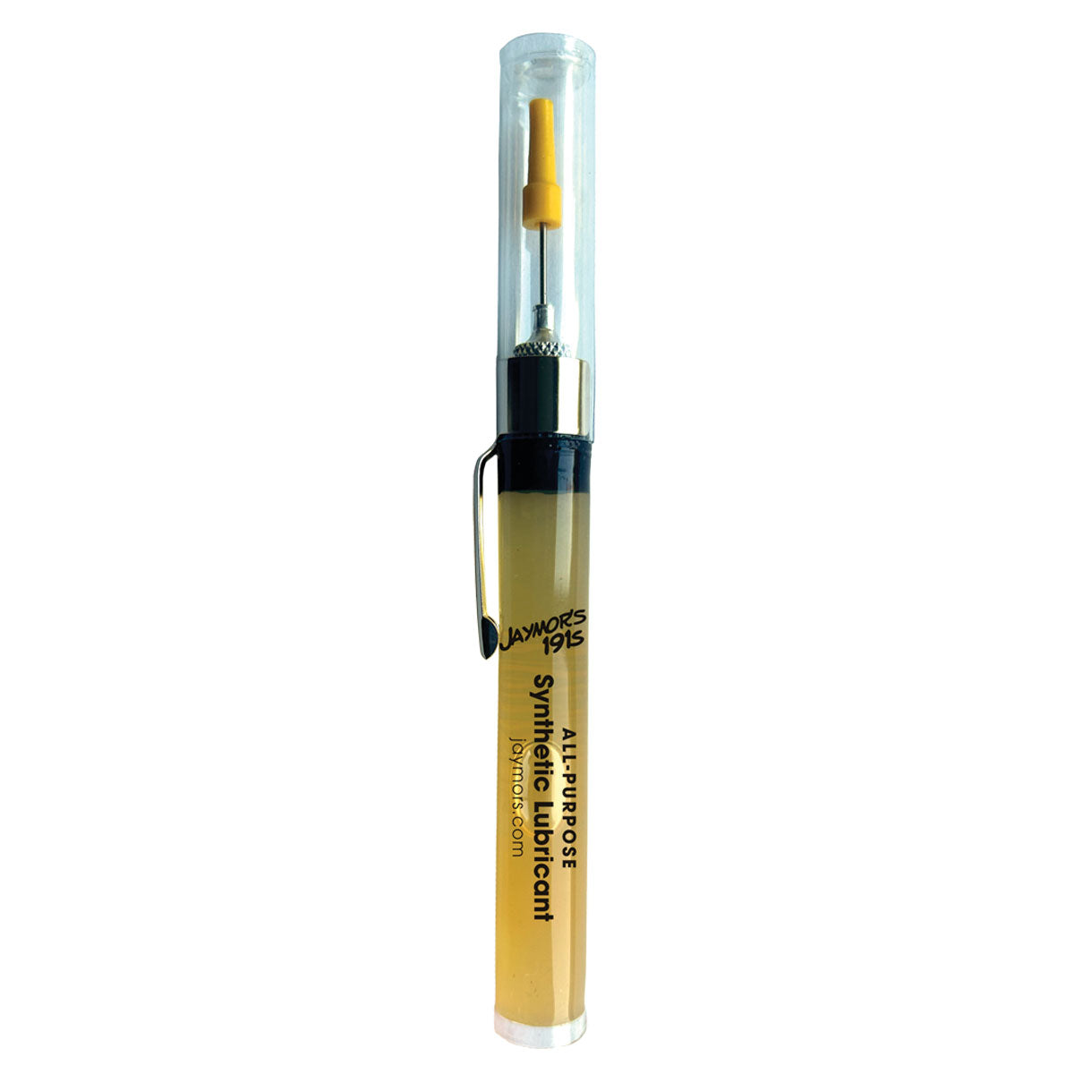 A 0.25oz pen oiler of Jaymor's all-purpose synthetic lubricant.